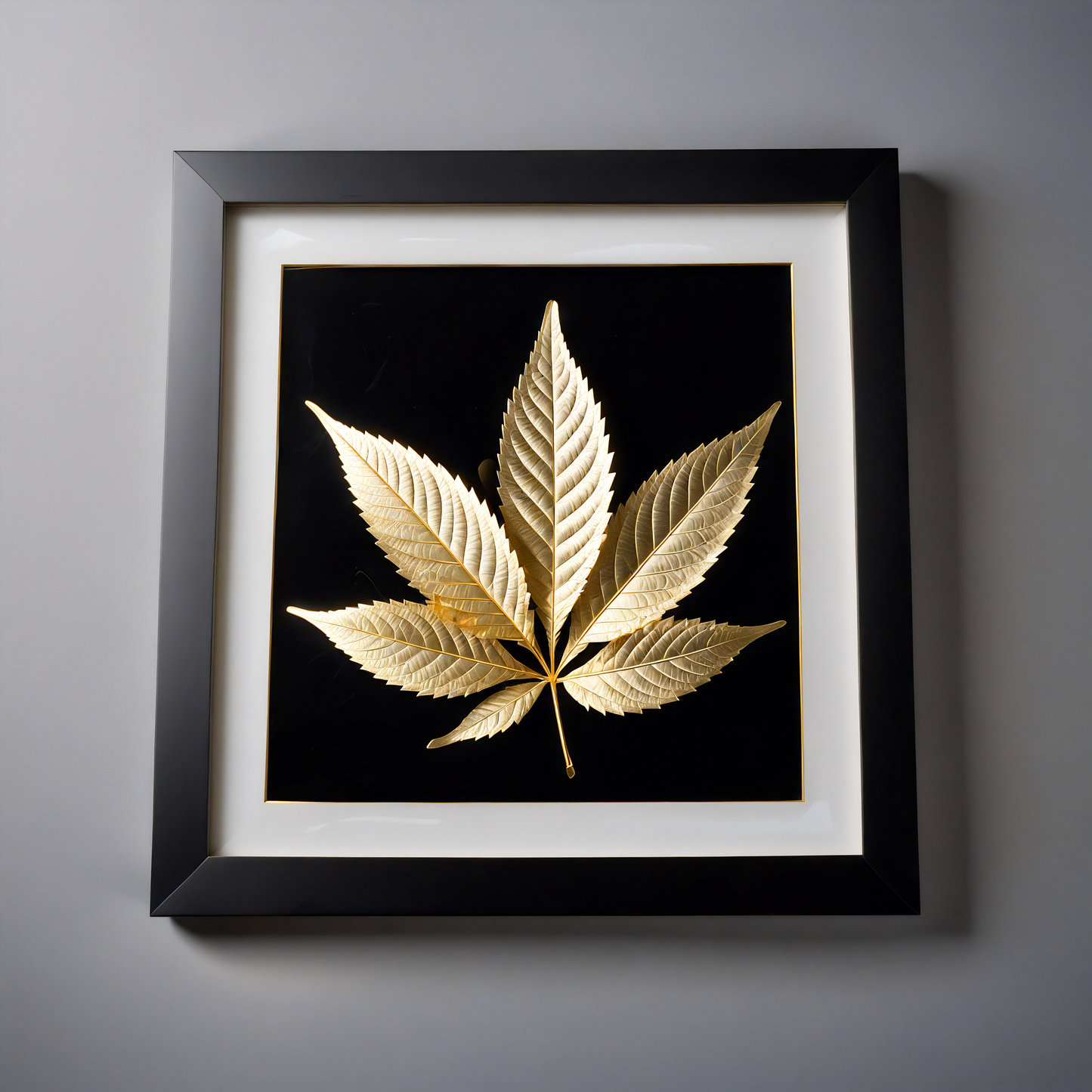 24K Gilded leave in 3D photo display