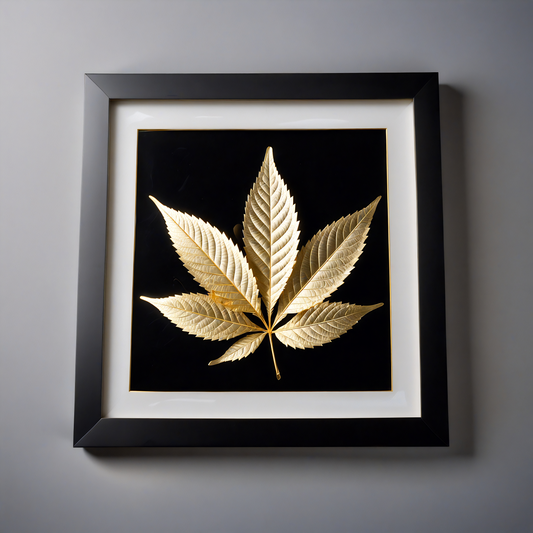 24K Gilded leave in 3D photo display